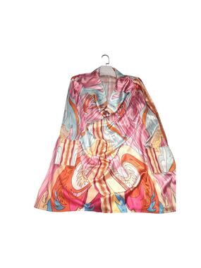 Multicolor Drape Neck Shirt Dress L